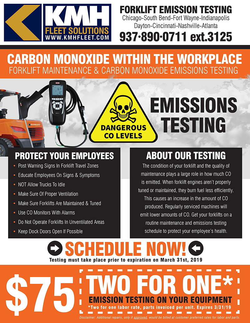 Forklift Emissions Testing Special Stay Safe Kmh Systems Inc